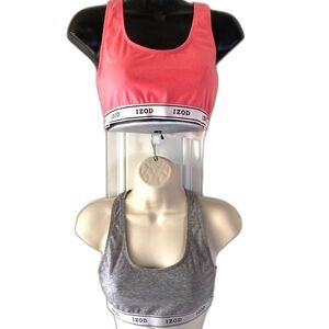 IZOD Athletic Sports Bra Unlined Womens Size Large Set of 2